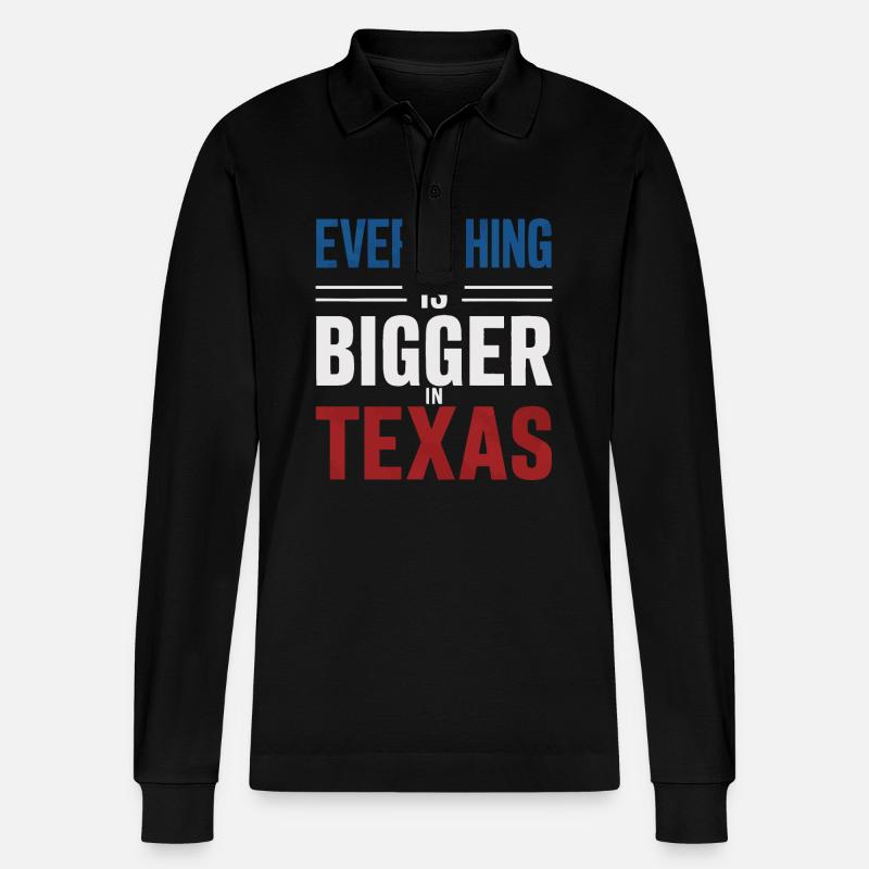 Texas State Texans Texas - Stanley/Stella Organic Unisex Long-Sleeved Polo Shirt Prepster - black