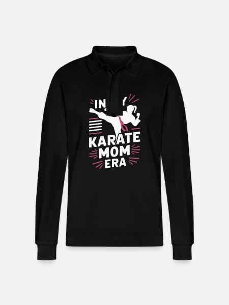 Karate Karate Fighter Martial Arts - Stanley/Stella Organic Unisex Long-Sleeved Polo Shirt Prepster - black