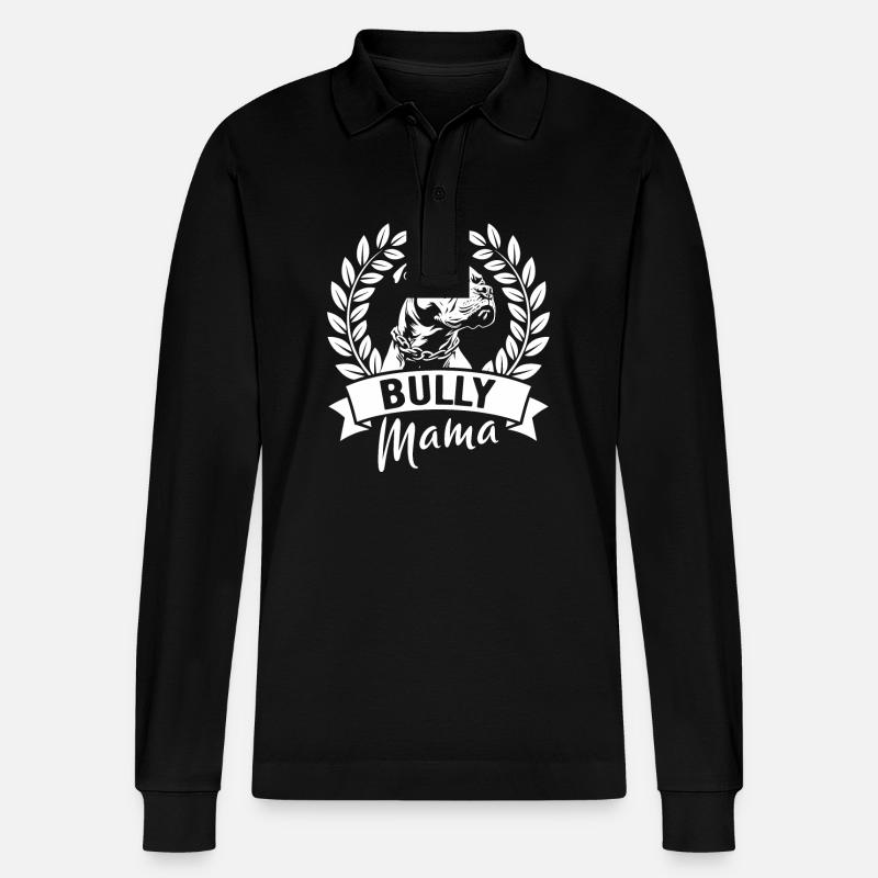 Bully Mama - Hundebesitzerin - Stanley/Stella Unisex Bio-Langarm-Poloshirt Prepster - Schwarz