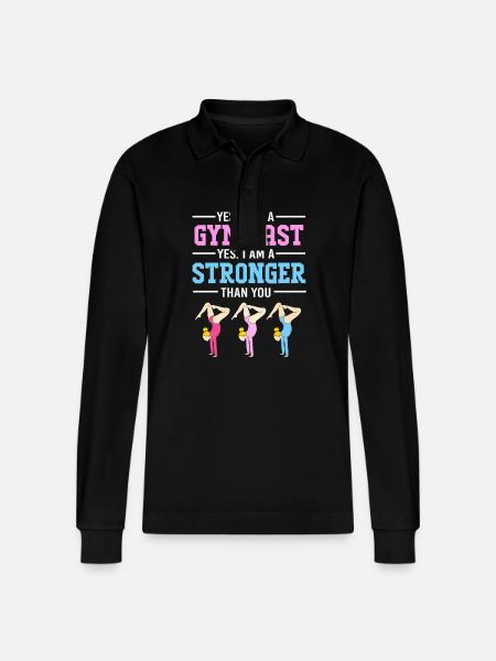 Gymnasts Athletics Gymnastics - Stanley/Stella Organic Unisex Long-Sleeved Polo Shirt Prepster - black