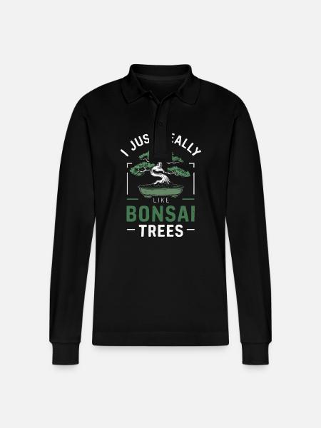 Bonsai Tree Japanese Bonsai - Stanley/Stella Organic Unisex Long-Sleeved Polo Shirt Prepster - black