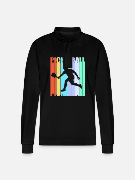 Pickleball Pickleball Pickleball - Stanley/Stella Organic Unisex Long-Sleeved Polo Shirt Prepster - black