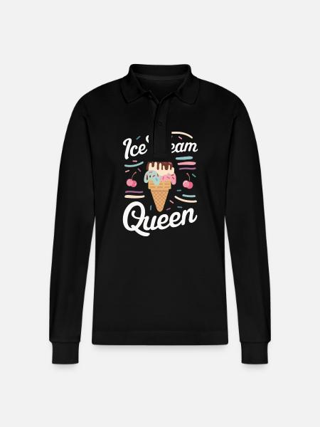Ice Cream Sweets Ice Cream - Stanley/Stella Organic Unisex Long-Sleeved Polo Shirt Prepster - black