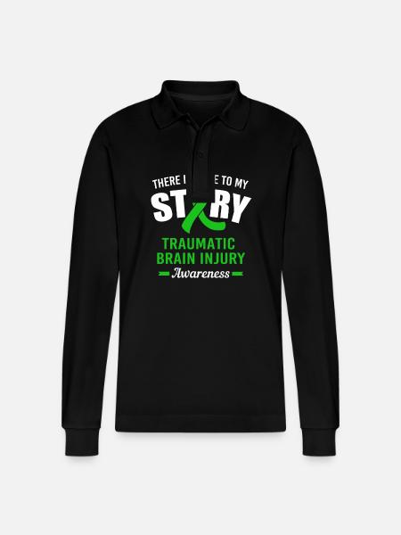 Traumatic brain injury - Stanley/Stella Organic Unisex Long-Sleeved Polo Shirt Prepster - black