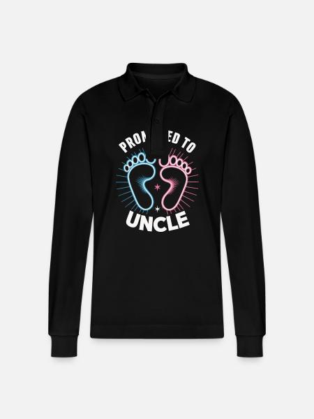 Uncle Fmilie Great-Uncle Uncle - Stanley/Stella Organic Unisex Long-Sleeved Polo Shirt Prepster - black