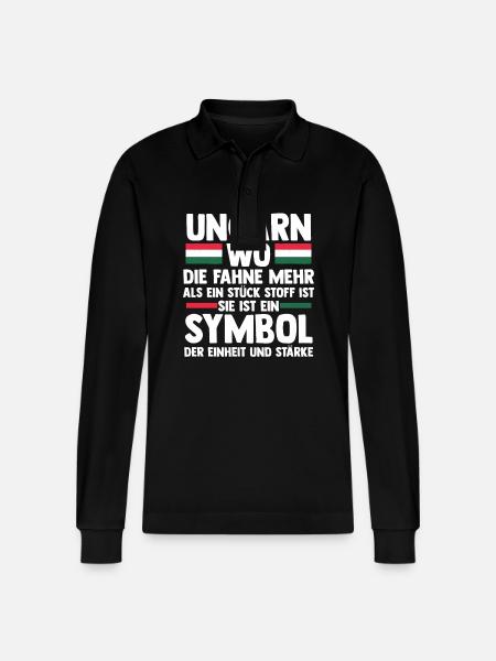 Ungar Ungarisch Ungarn - Stanley/Stella Unisex Bio-Langarm-Poloshirt Prepster - Schwarz