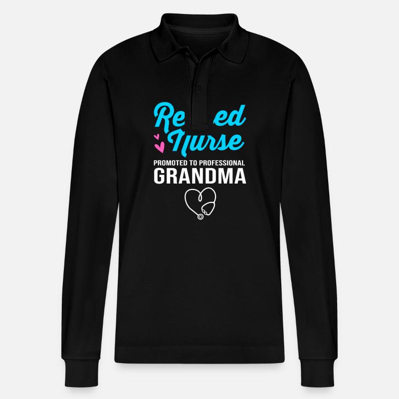 Krankenschwester Rente - Stanley/Stella Unisex Bio-Langarm-Poloshirt Prepster - Schwarz