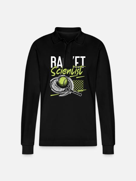 Funny Tennis Player Racket That - Stanley/Stella Organic Unisex Long-Sleeved Polo Shirt Prepster - black