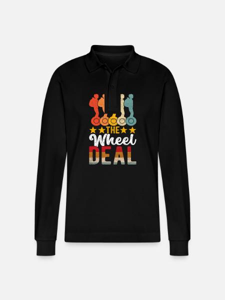 EUC Monowheel - Stanley/Stella Organic Unisex Long-Sleeved Polo Shirt Prepster - black