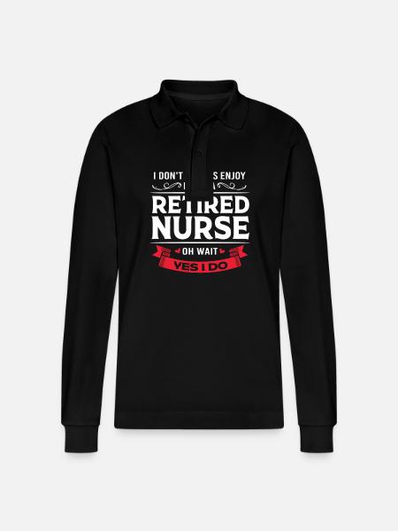 Krankenschwester Rente - Stanley/Stella Unisex Bio-Langarm-Poloshirt Prepster - Schwarz