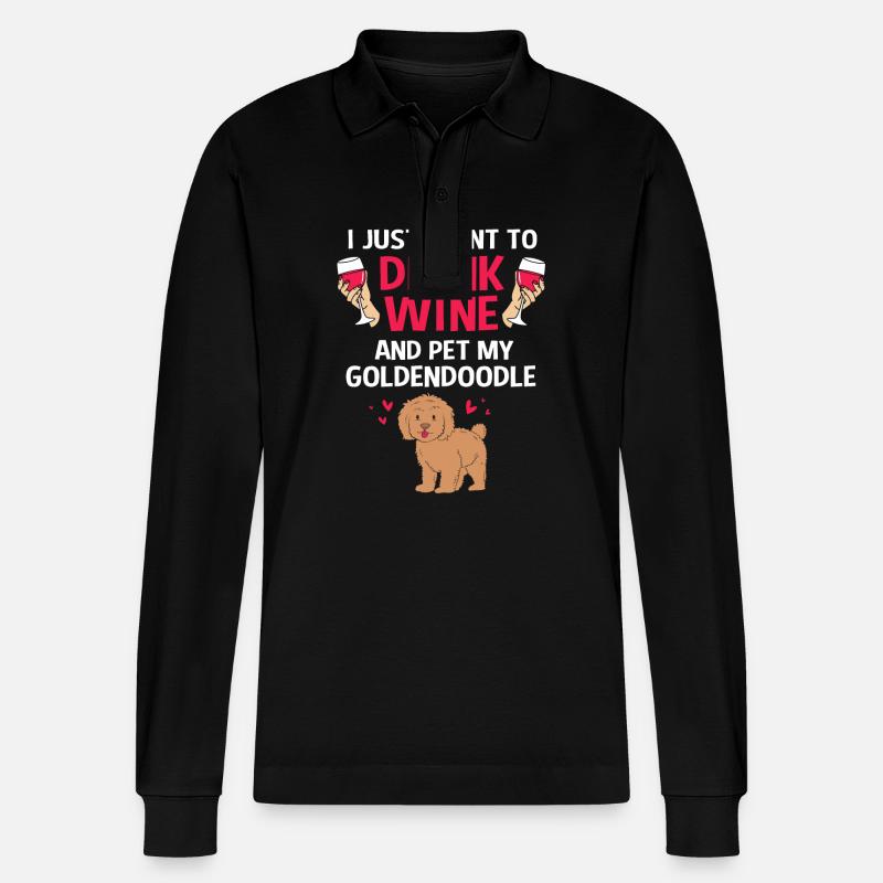 Goldendoodle - Stanley/Stella Unisex Bio-Langarm-Poloshirt Prepster - Schwarz