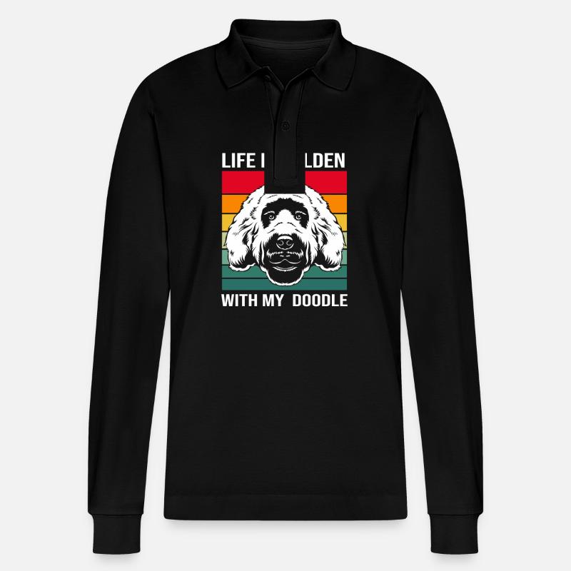 Goldendoodle - Stanley/Stella Unisex Bio-Langarm-Poloshirt Prepster - Schwarz