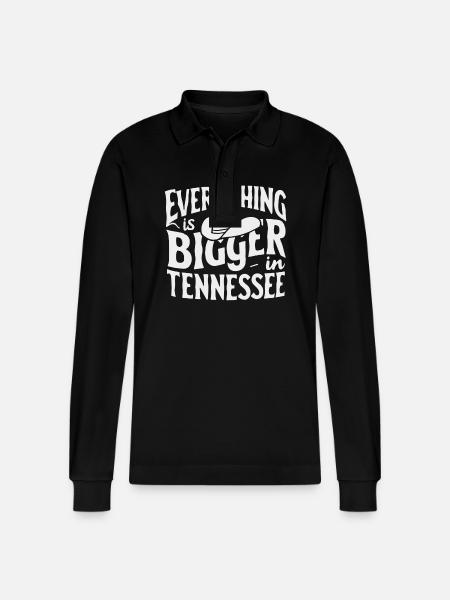 Tennessee, USA, America - Stanley/Stella Organic Unisex Long-Sleeved Polo Shirt Prepster - black