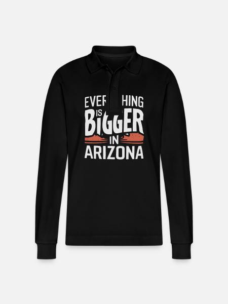 Arizona, USA, America - Stanley/Stella Organic Unisex Long-Sleeved Polo Shirt Prepster - black