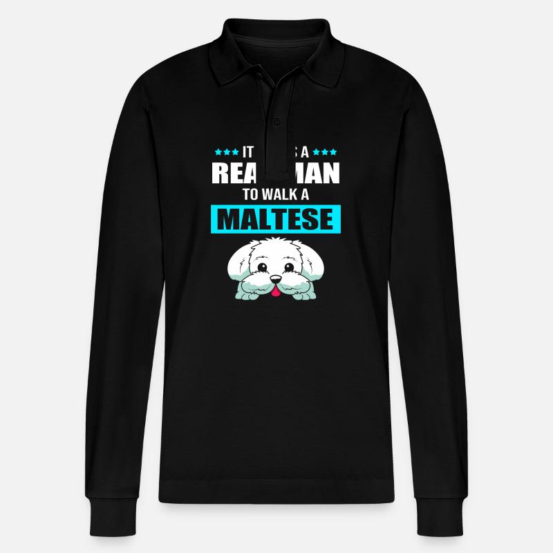 Malteser - Stanley/Stella Unisex Bio-Langarm-Poloshirt Prepster - Schwarz