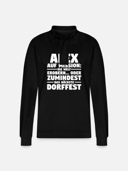 Alexander Alexandra Alexa Alex - Stanley/Stella Unisex Bio-Langarm-Poloshirt Prepster - Schwarz