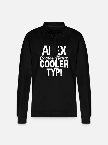 Alexander Alexandra Alexa Alex - Stanley/Stella Unisex Bio-Langarm-Poloshirt Prepster - Schwarz