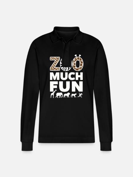Zoo Animals Zookeeper - Stanley/Stella Organic Unisex Long-Sleeved Polo Shirt Prepster - black