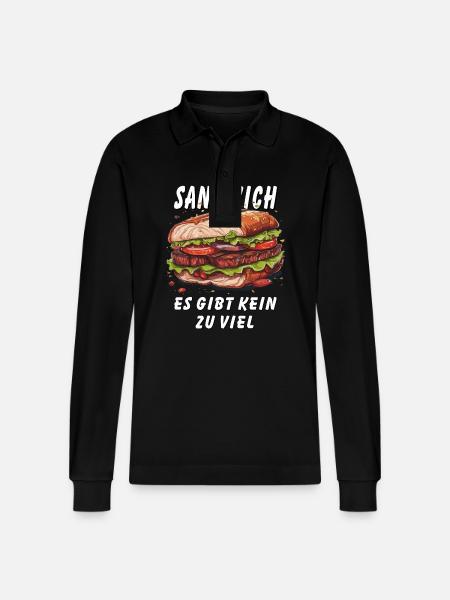 SANDWICH THERE'S NO TOO MUCH - Stanley/Stella Organic Unisex Long-Sleeved Polo Shirt Prepster - black