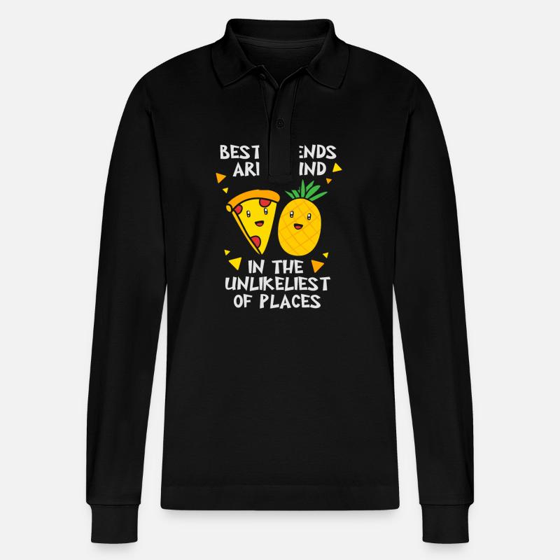 Pizza Hawaï Pizza Ananas - Polo à manches longues bio PREPSTER Stanley/Stella Unisexe - noir