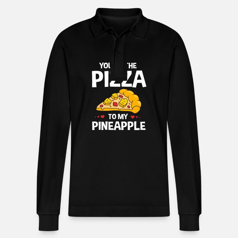 Pizza Hawaii Pizza Ananas - Stanley/Stella Unisex Bio-Langarm-Poloshirt Prepster - Schwarz