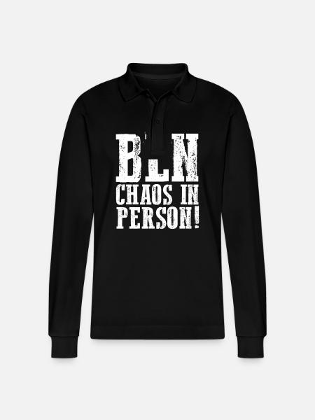 First name Ben - Stanley/Stella Organic Unisex Long-Sleeved Polo Shirt Prepster - black