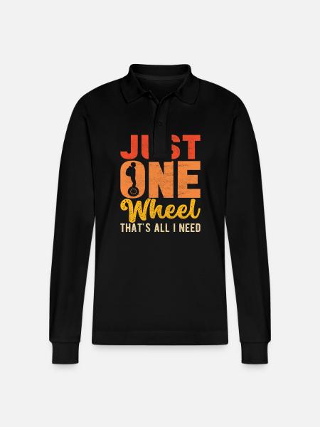 EUC Monowheel - Stanley/Stella Organic Unisex Long-Sleeved Polo Shirt Prepster - black
