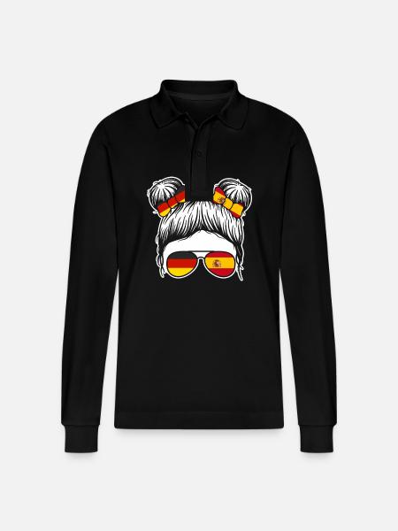Spaniards Germany Spain - Stanley/Stella Organic Unisex Long-Sleeved Polo Shirt Prepster - black