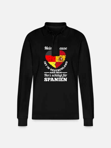 Spaniards Germany Spain - Stanley/Stella Organic Unisex Long-Sleeved Polo Shirt Prepster - black