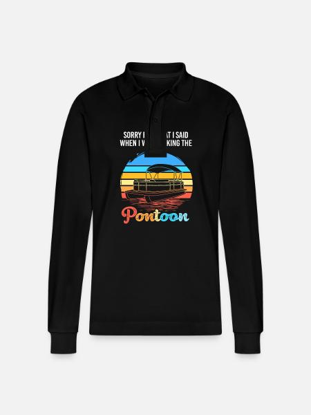 Pontonboot Boot Boote - Stanley/Stella Unisex Bio-Langarm-Poloshirt Prepster - Schwarz