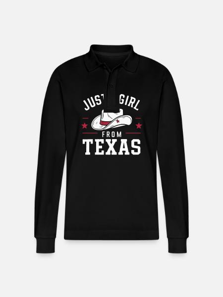 Texas State Texans Texas - Stanley/Stella Organic Unisex Long-Sleeved Polo Shirt Prepster - black