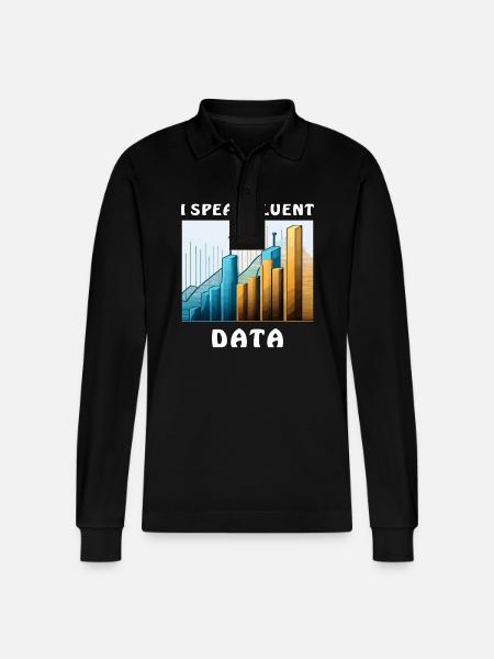 I SPEAK FLUENT DATA - Stanley/Stella Organic Unisex Long-Sleeved Polo Shirt Prepster - black
