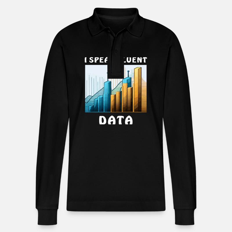 I SPEAK FLUENT DATA - Stanley/Stella Unisex Bio-Langarm-Poloshirt Prepster - Schwarz