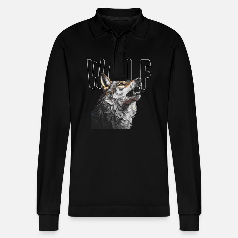 WOLF - Stanley/Stella Unisex Bio-Langarm-Poloshirt Prepster - Schwarz