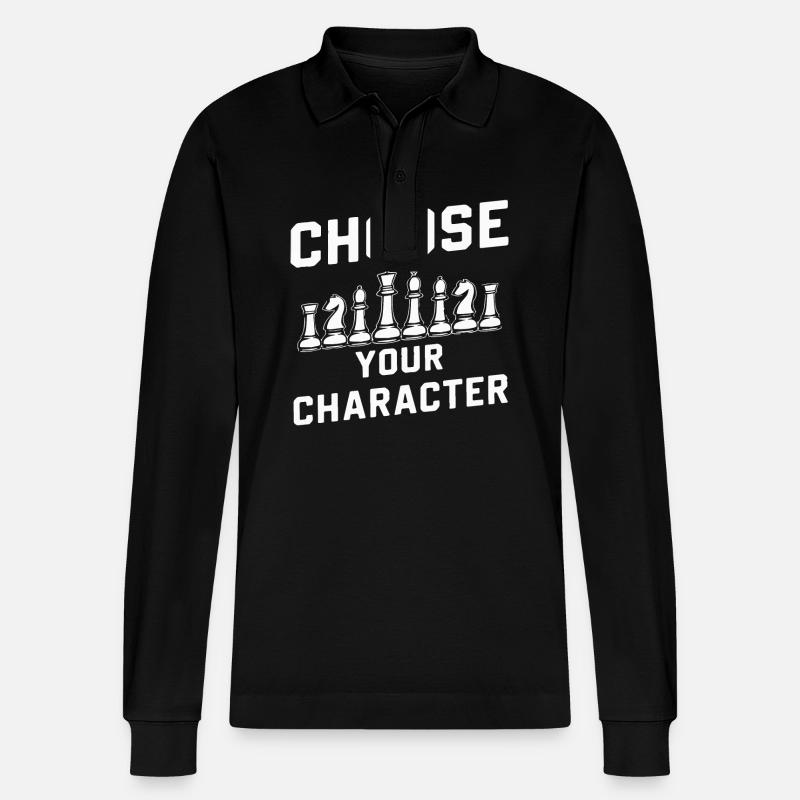Chess Chess Player - Stanley/Stella Organic Unisex Long-Sleeved Polo Shirt Prepster - black