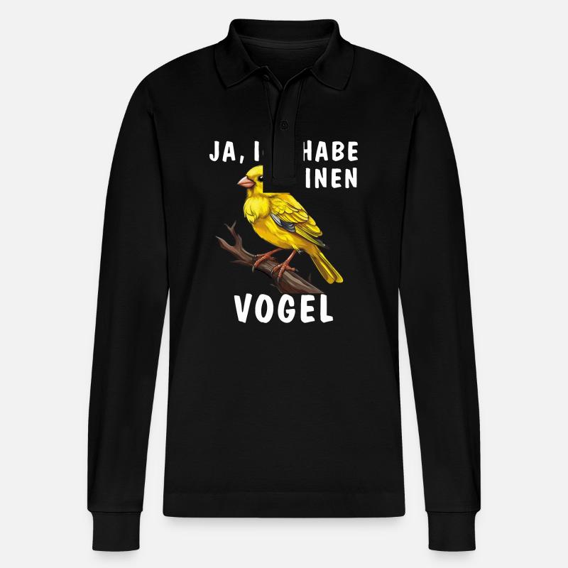 , J’AI UN OISEAU - Polo à manches longues bio PREPSTER Stanley/Stella Unisexe - noir