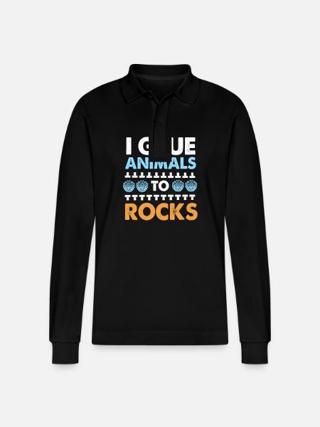 Aquarium Aquarist - Stanley/Stella Organic Unisex Long-Sleeved Polo Shirt Prepster - black