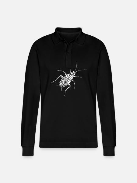 Cockroach Cockroach Floral Pattern - Stanley/Stella Organic Unisex Long-Sleeved Polo Shirt Prepster - black