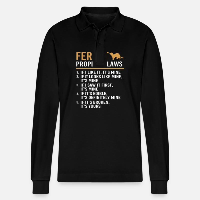 Frettchen - Stanley/Stella Unisex Bio-Langarm-Poloshirt Prepster - Schwarz