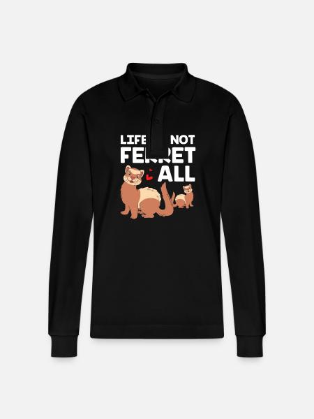 Ferret - Stanley/Stella Organic Unisex Long-Sleeved Polo Shirt Prepster - black