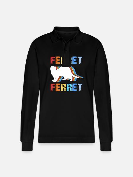 Ferret - Stanley/Stella Organic Unisex Long-Sleeved Polo Shirt Prepster - black