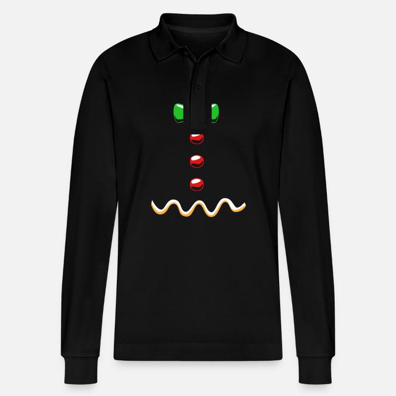 Lebkuchenmann Lebkuchenherz Lebkuchen Naschen - Stanley/Stella Unisex Bio-Langarm-Poloshirt Prepster - Schwarz