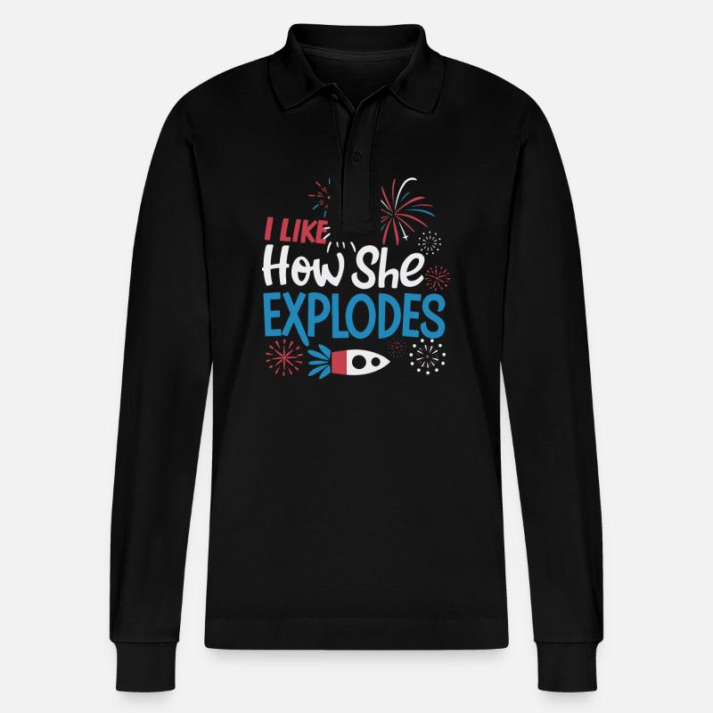 Pyrotechniker Feuerwerk Pyrotechnik - Stanley/Stella Unisex Bio-Langarm-Poloshirt Prepster - Schwarz
