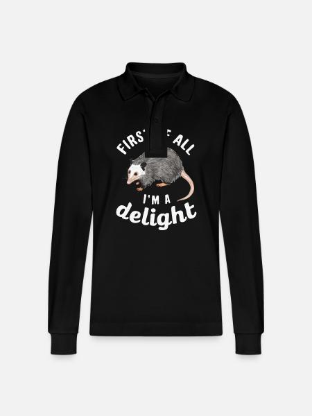 Opossum Possum Tier - Stanley/Stella Unisex Bio-Langarm-Poloshirt Prepster - Schwarz