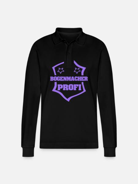 Gift for bow maker - Stanley/Stella Organic Unisex Long-Sleeved Polo Shirt Prepster - black