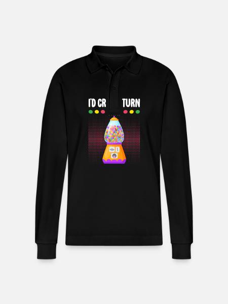 Gumball Machine Chewing Gum Machine - Stanley/Stella Organic Unisex Long-Sleeved Polo Shirt Prepster - black