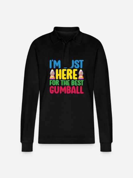 Gumball Machine Chewing Gum Machine - Stanley/Stella Organic Unisex Long-Sleeved Polo Shirt Prepster - black