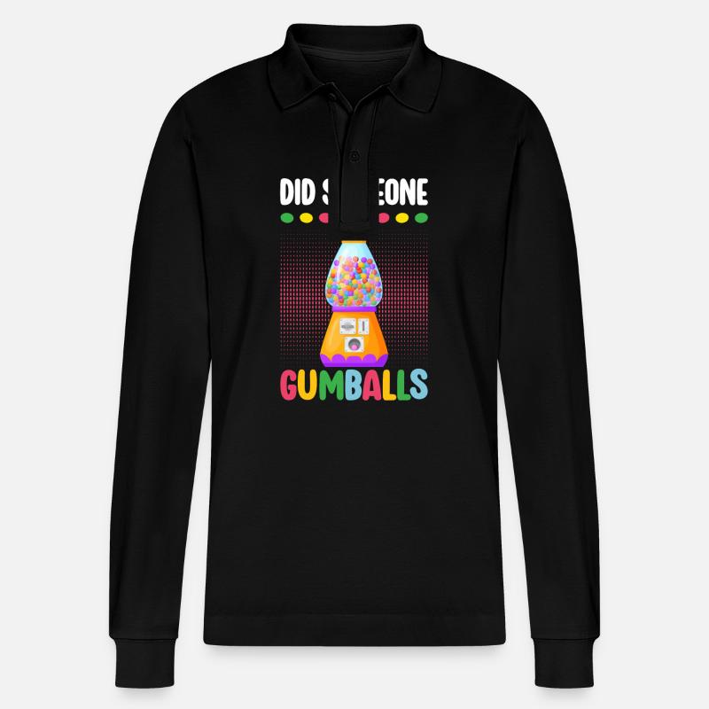 Gumball Machine Kaugummiautomat - Stanley/Stella Unisex Bio-Langarm-Poloshirt Prepster - Schwarz