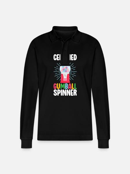 Gumball Machine Chewing Gum Machine - Stanley/Stella Organic Unisex Long-Sleeved Polo Shirt Prepster - black