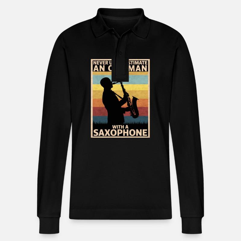 Saxophone Saxophone - Polo à manches longues bio PREPSTER Stanley/Stella Unisexe - noir